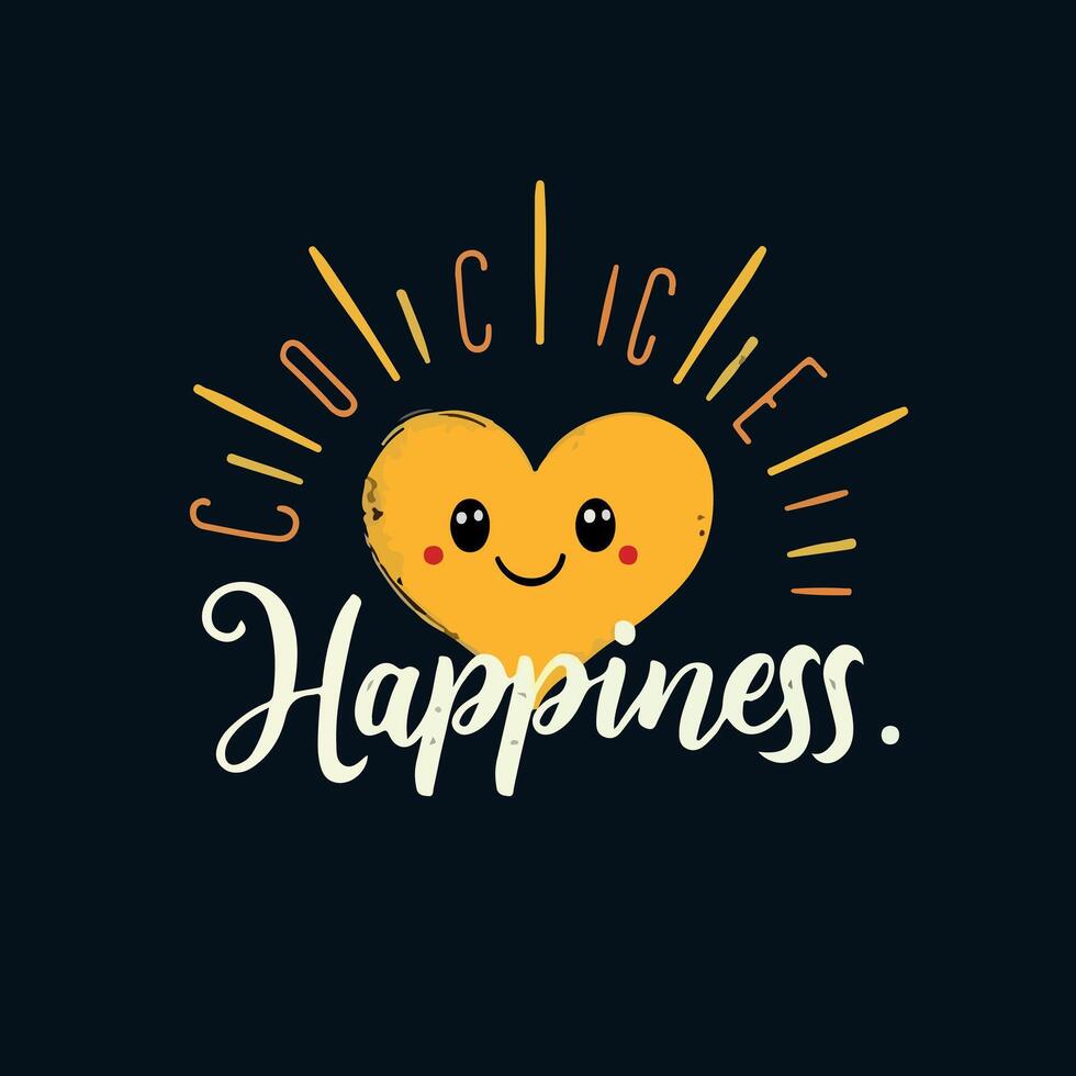 a yellow heart happiness vector