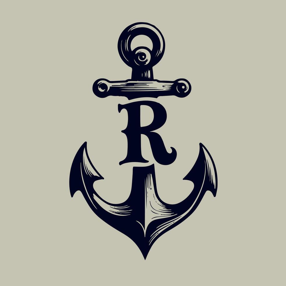 a black and white image of a anchor vector