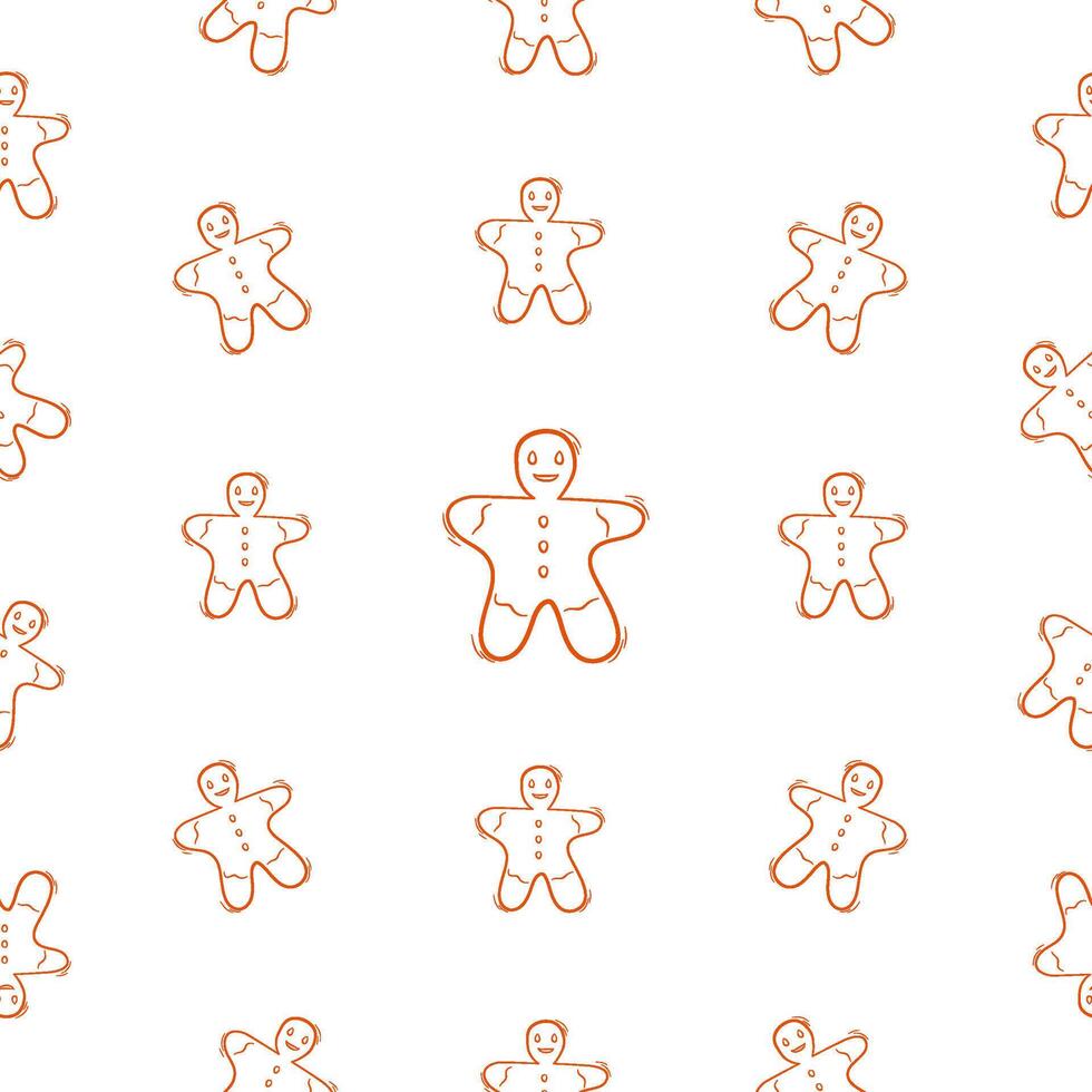 gingerbread pattern. gingerman seamless pattern. gingerbread with line style for your background pattern. seamless pattern of gingerman for your food packaging background vector