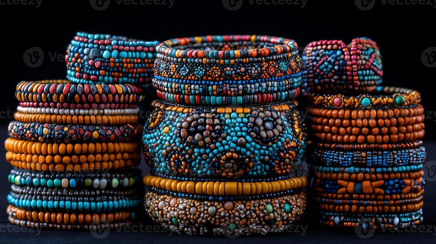 Zulu beadwork jewelry bold colors and patterns honoring South Africas deep cultural identity and artistry photo