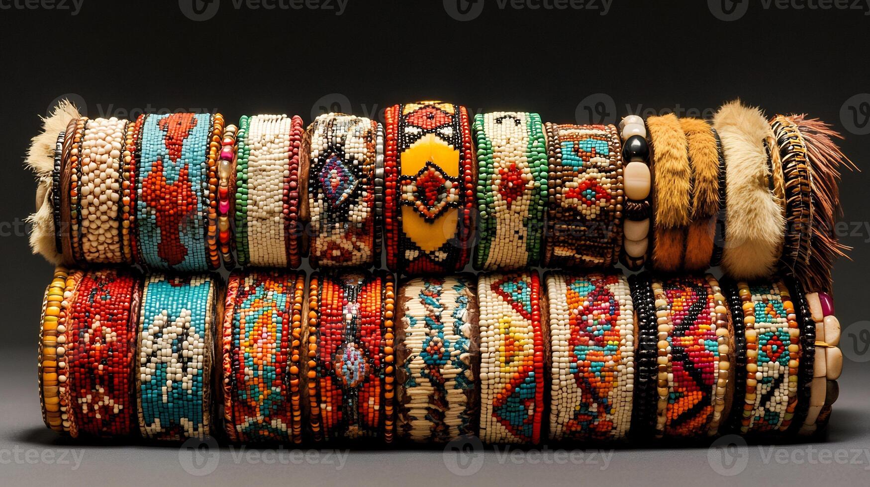 Cherokee Beadwork Bracelets Traditional Designs Celebrating Native American Ties to Land and Culture photo