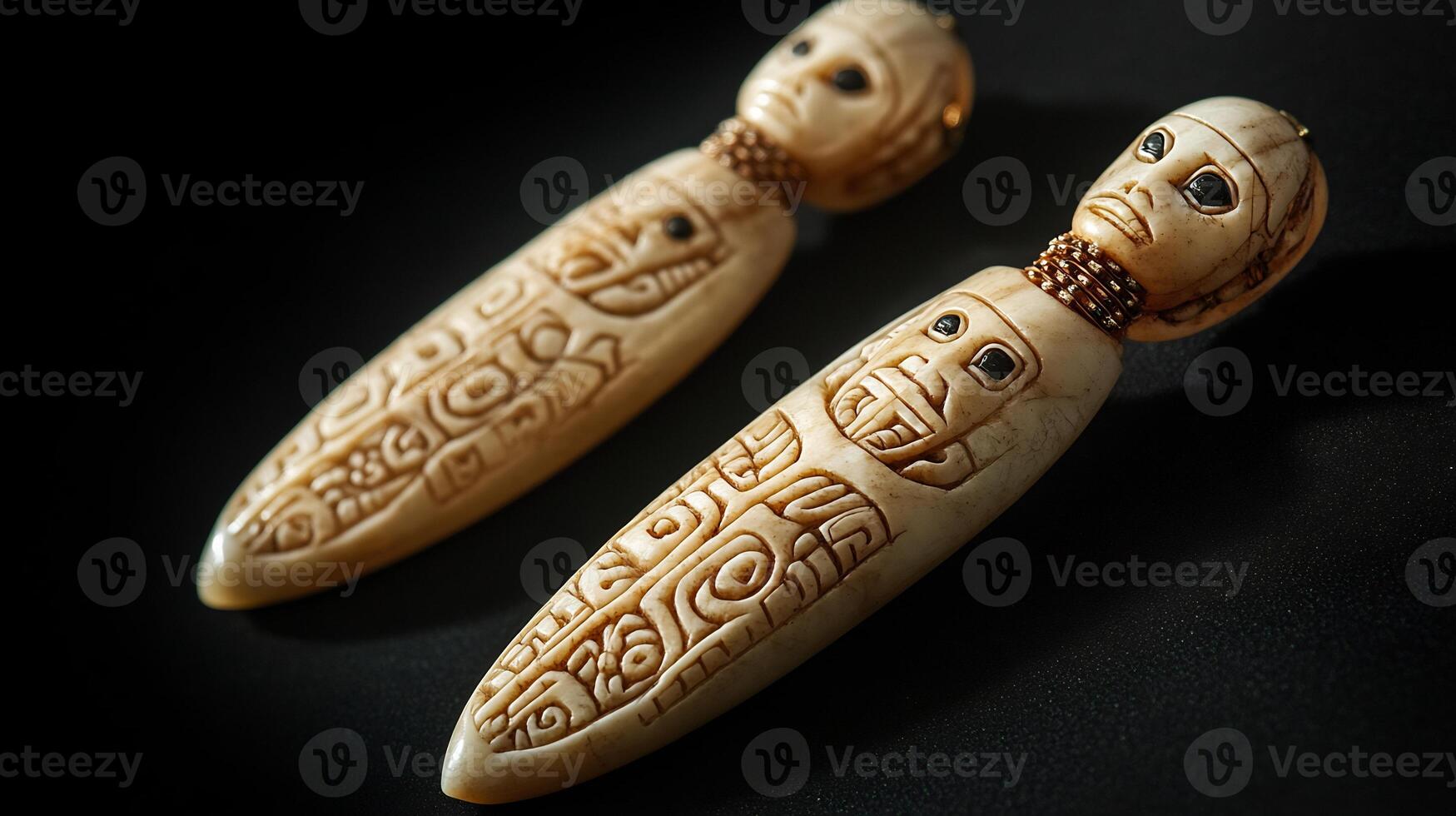 Inuit Ivory Earrings Arctic Motifs Celebrating Connection to Nature in Northern Cultures photo
