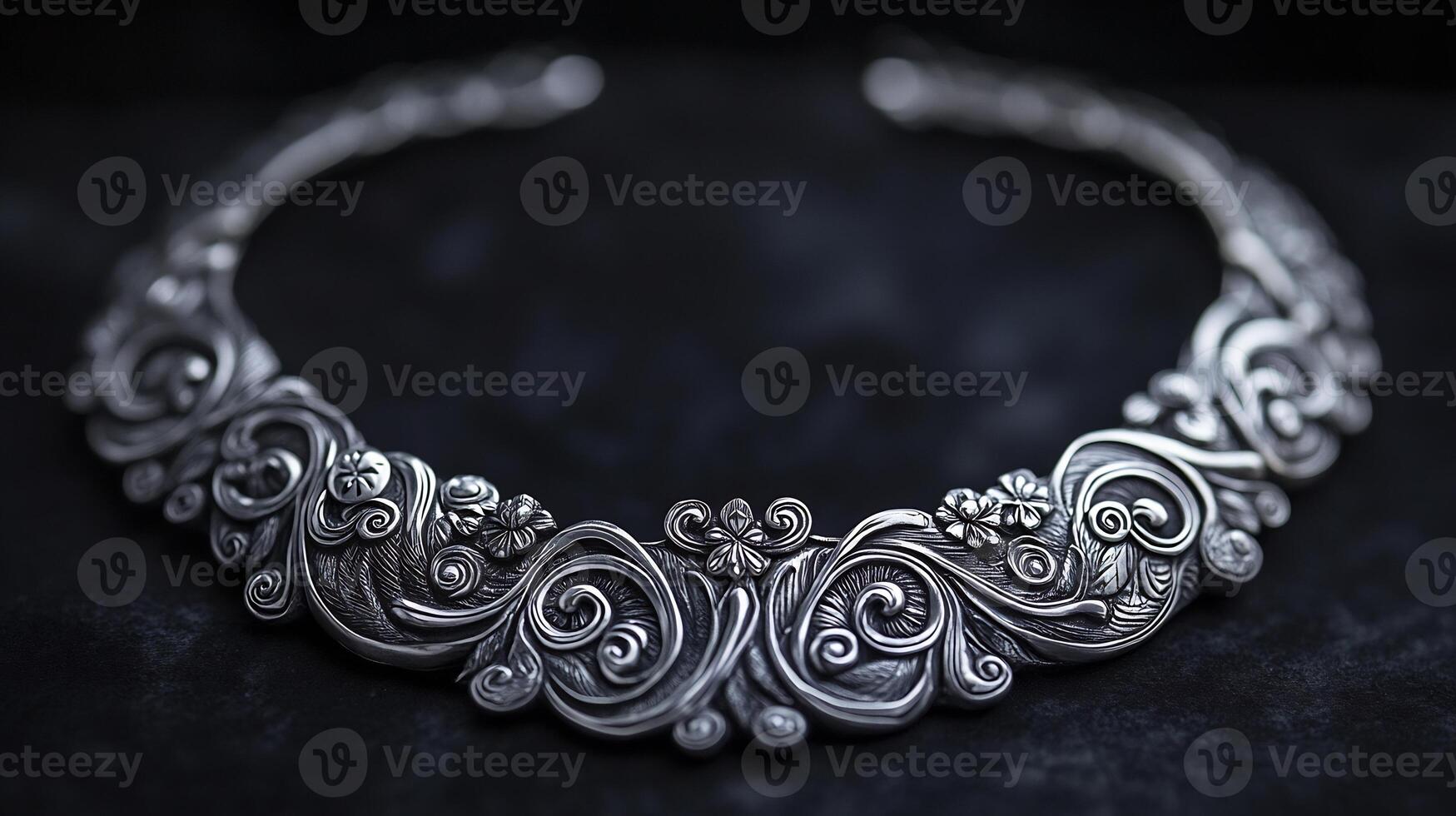 Beautifully crafted 'Icelandic' silver necklace featuring traditional designs motifs worn by women in Iceland representing their connection to the land and cultural heritage photo