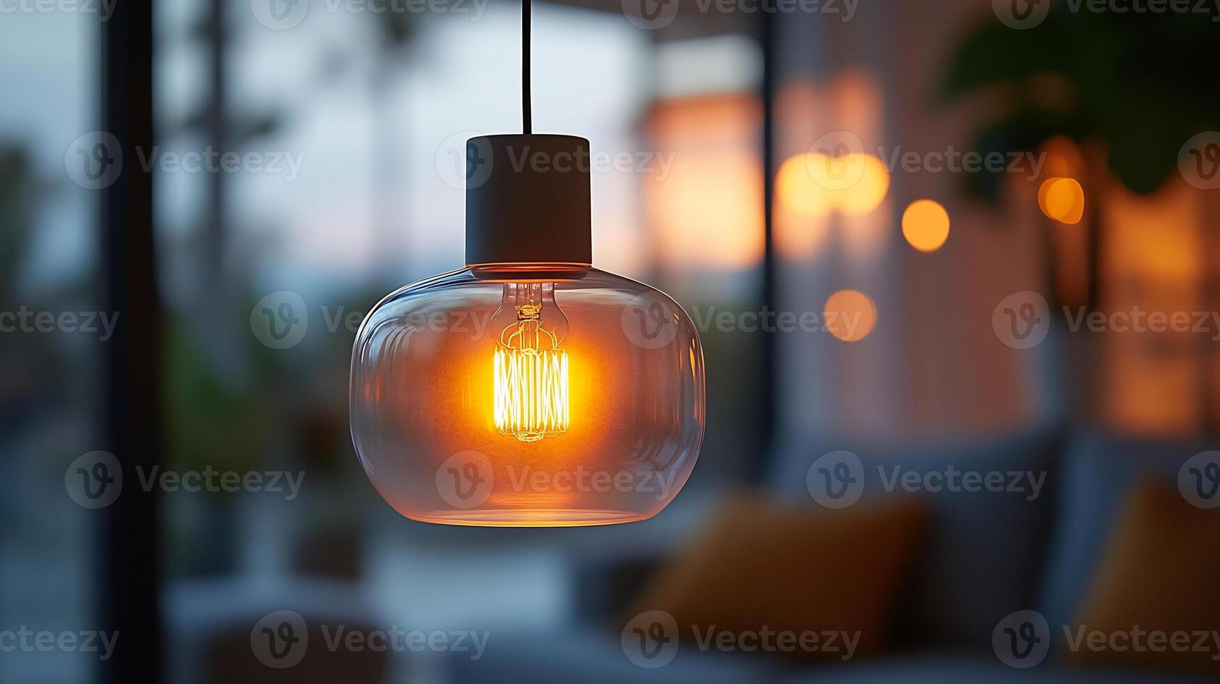 Frosted glass pendant lamp featuring glowing bulb that softly diffuses light creating a calming atmosphere for modern spaces with Scandinavianinspired design photo
