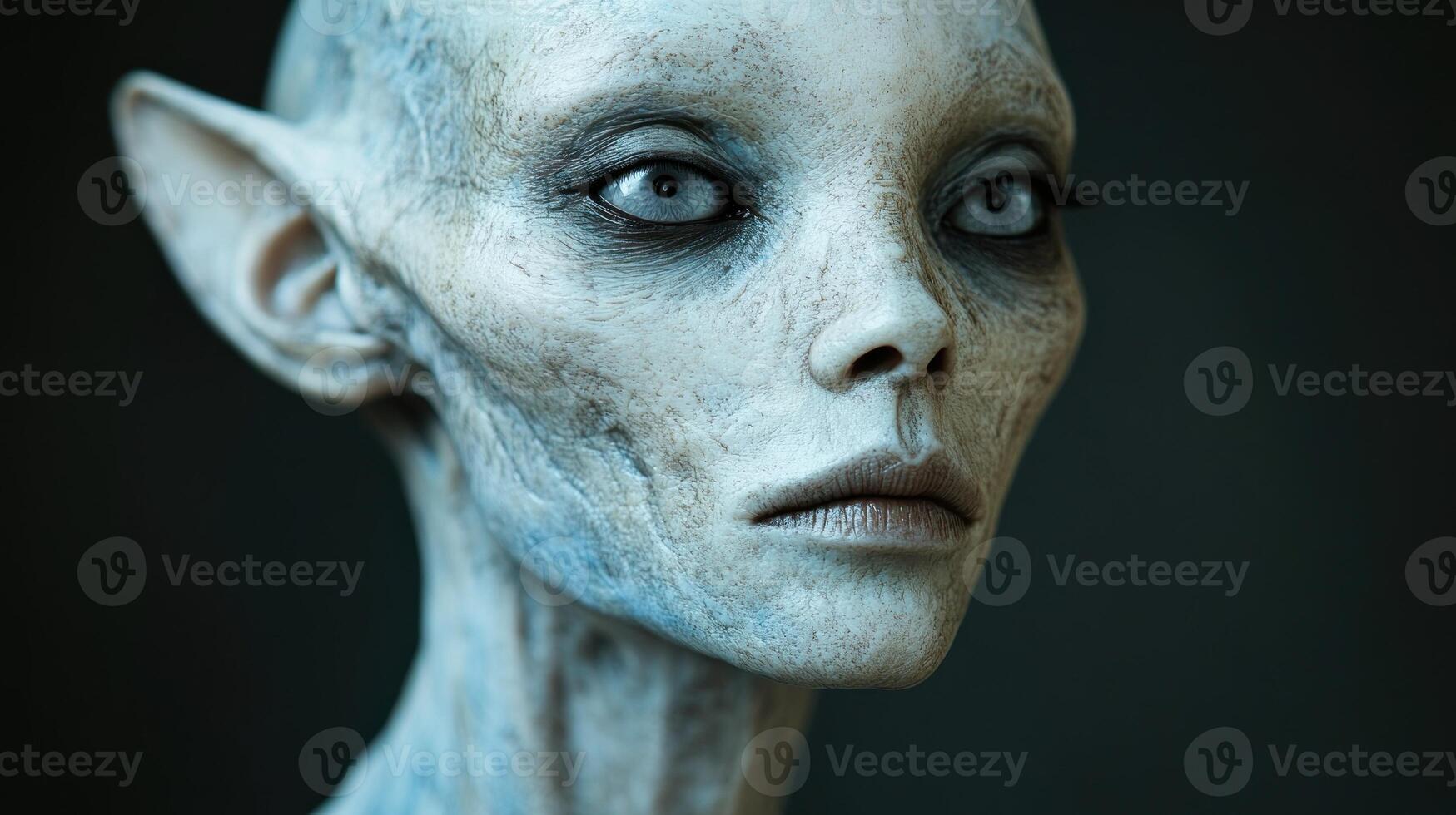 An otherworldly creature stands quietly, radiating intrigue and mystery in soft light photo