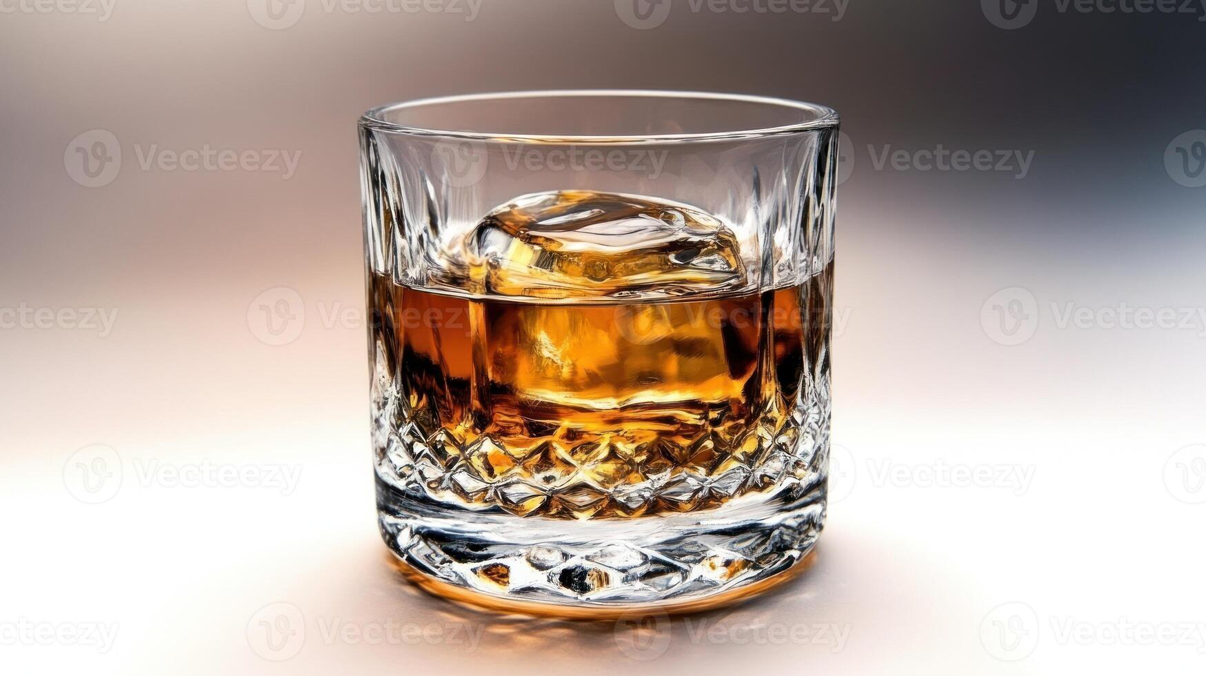 Forget the hustle and unwind with a glass of whiskey on the rocks, perfect for serene evenings photo