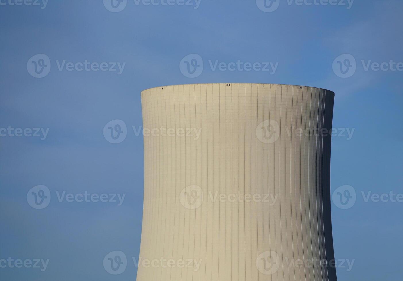 Cooling tower and clear blue sky photo