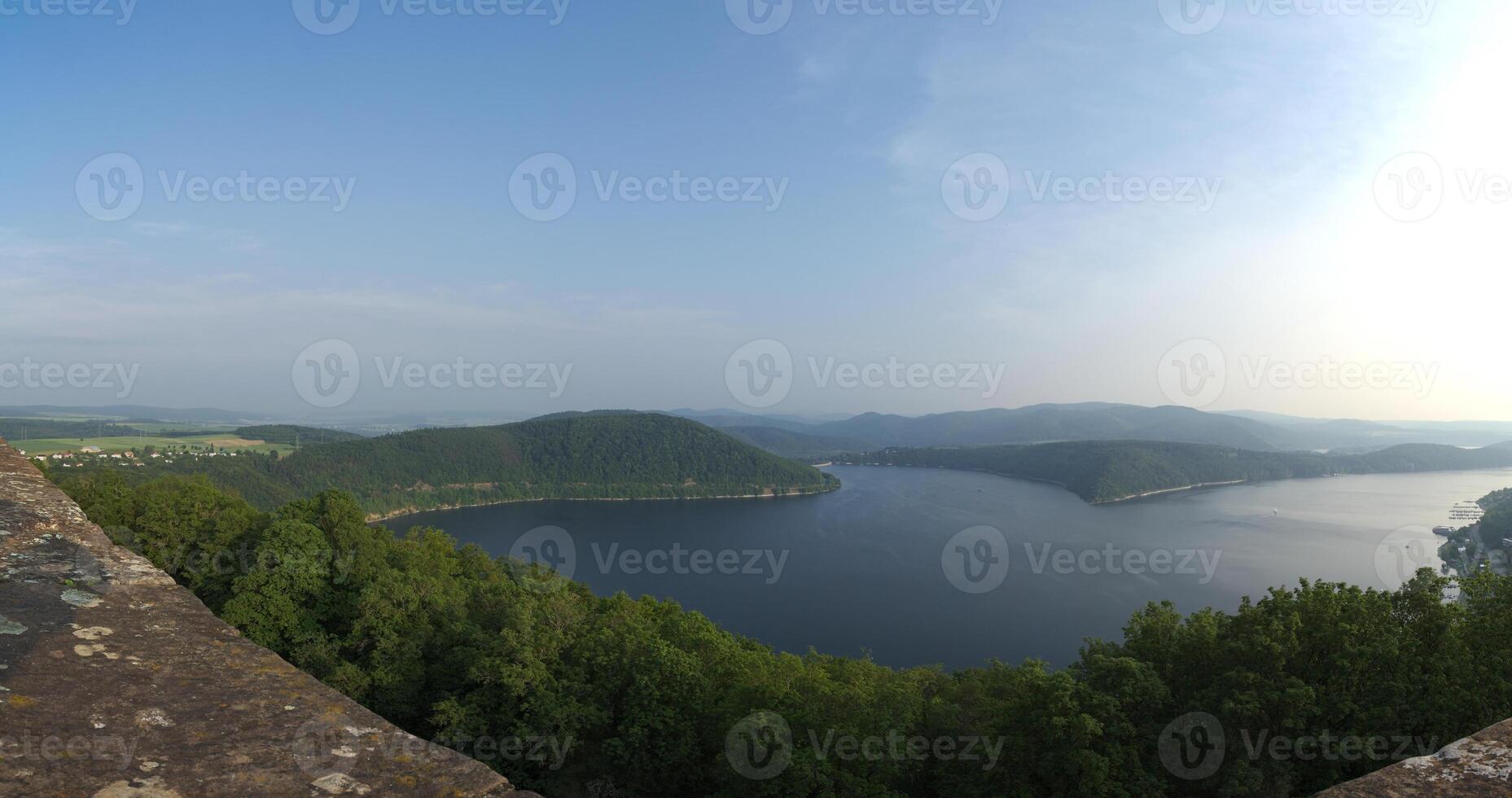Panoramic view over the Edersee in Northern Hesse, Germany, looking from castle Waldeck photo