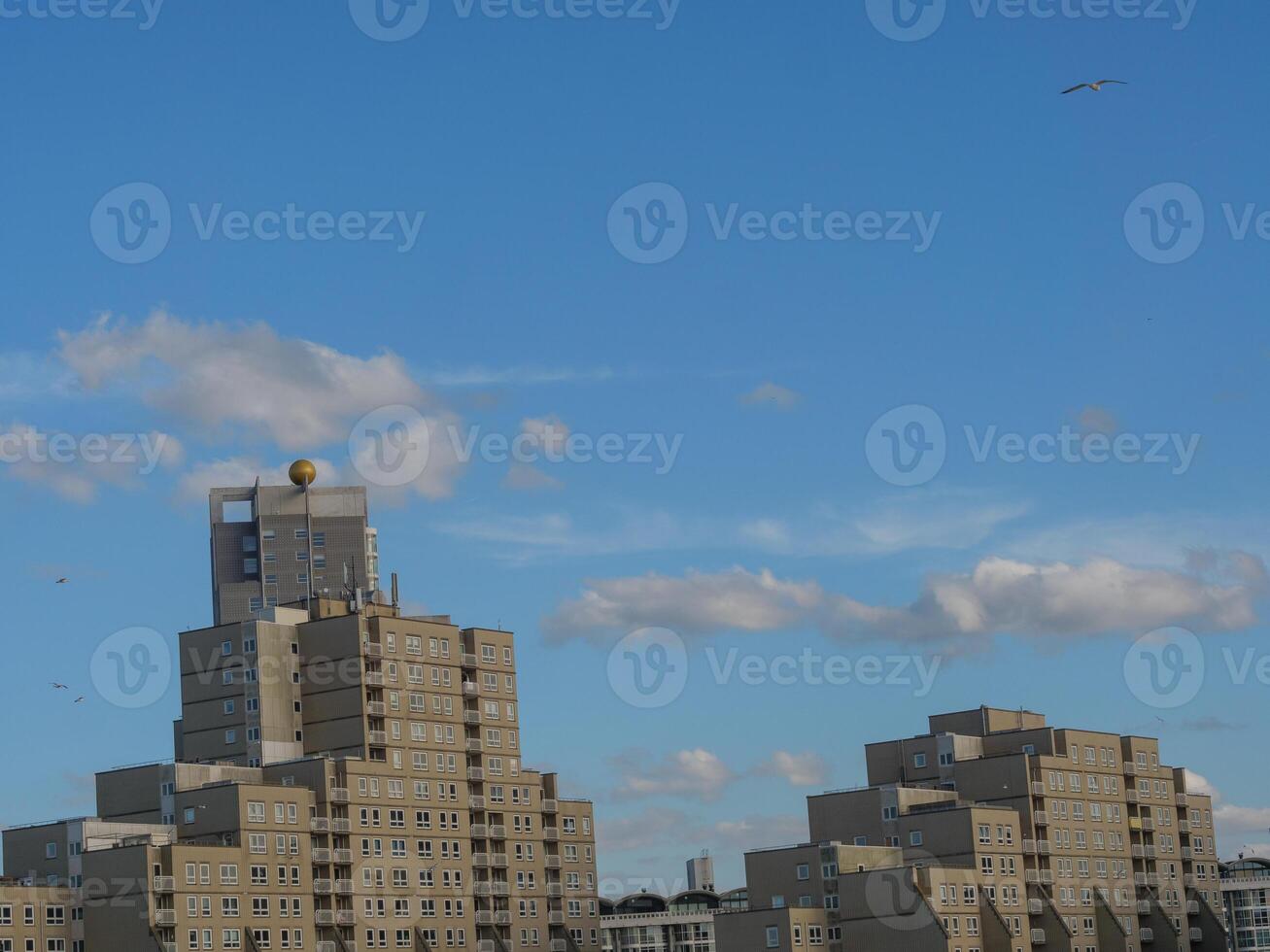 A blue sky with white clouds in scheveningen photo