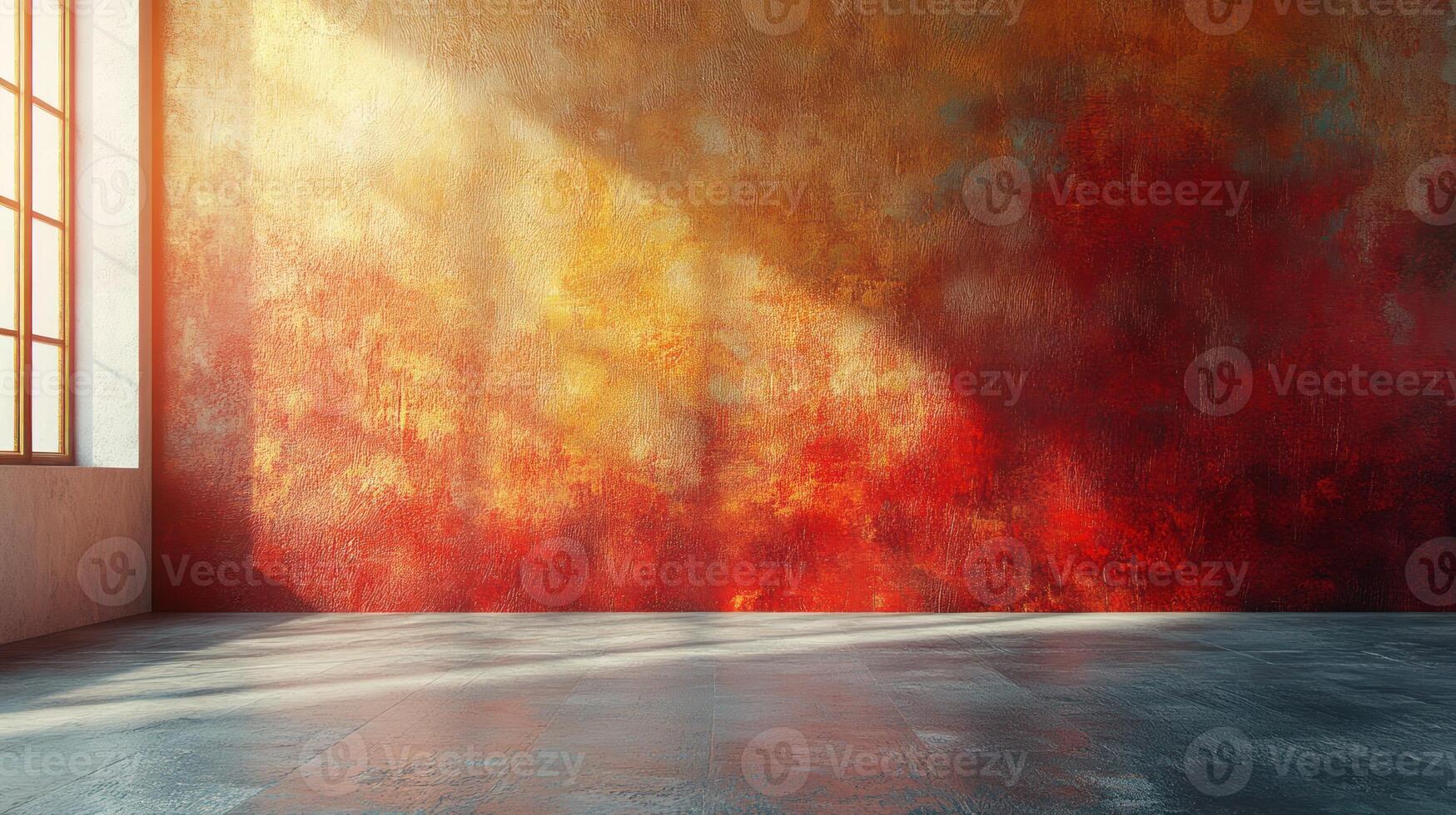 Sunlight casts a beautiful array of colors on the textured wall, enriching the atmosphere photo
