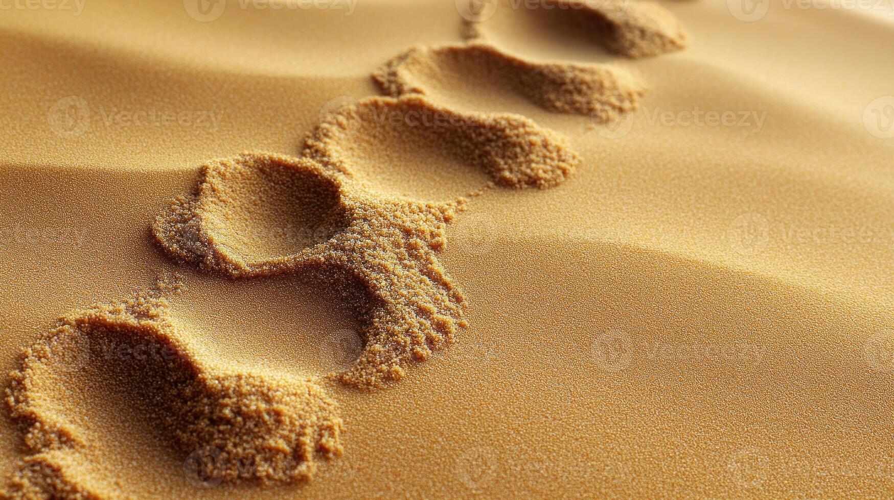 Soft sand cradles imprints left by someone walking, capturing a moment of solitude and reflection photo