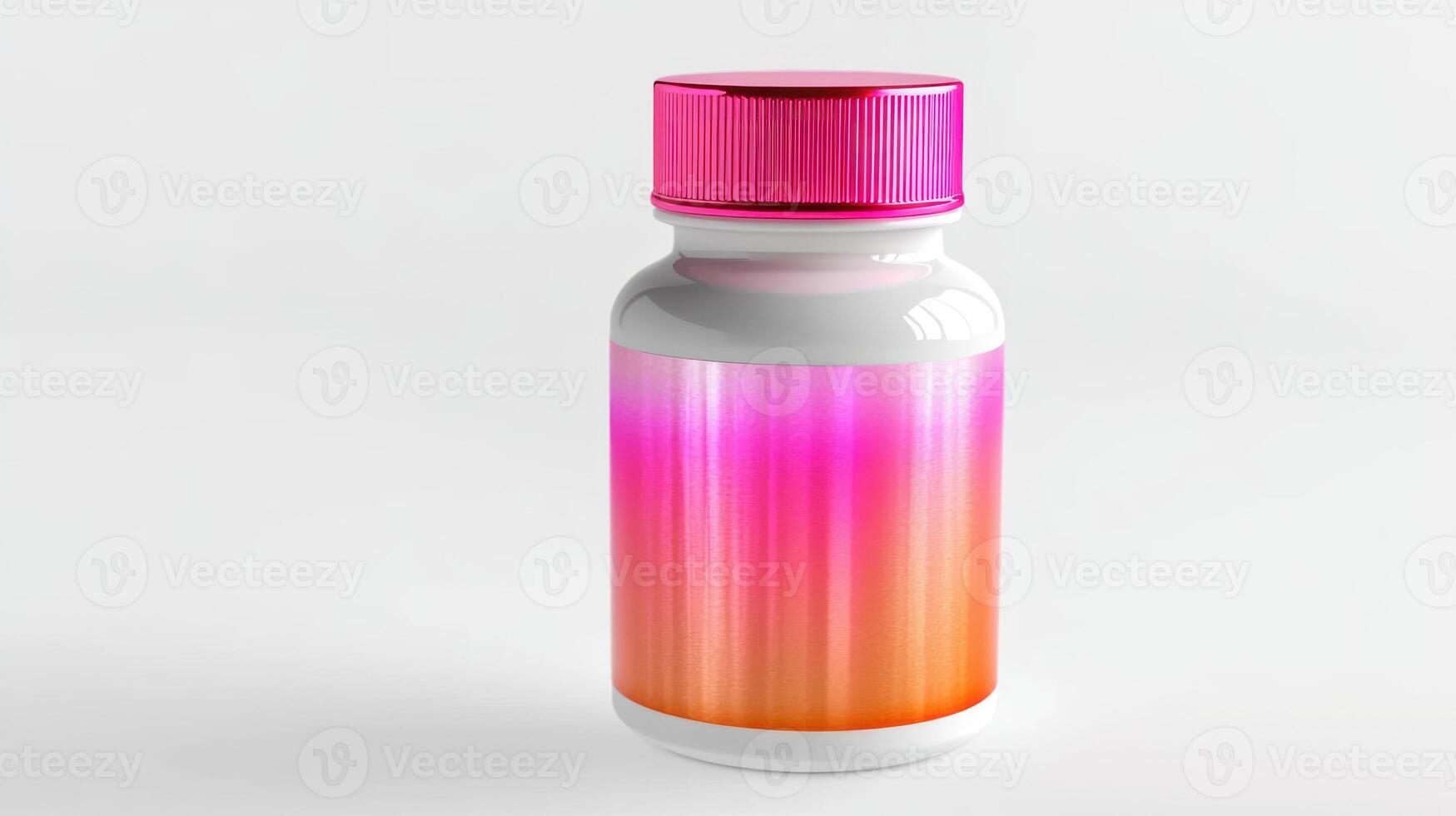 A colorful bottle with a pink cap features vibrant swirls that spark curiosity photo
