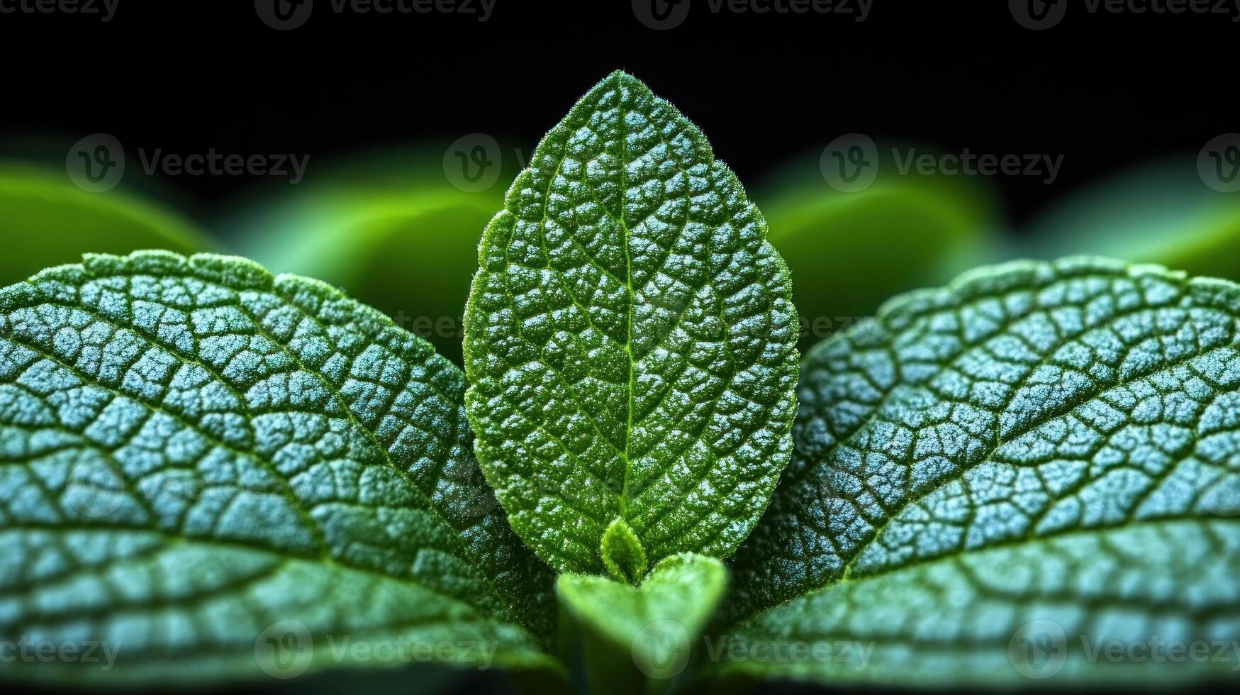 Lush green leaves shimmer softly, inviting a peaceful moment of reflection photo