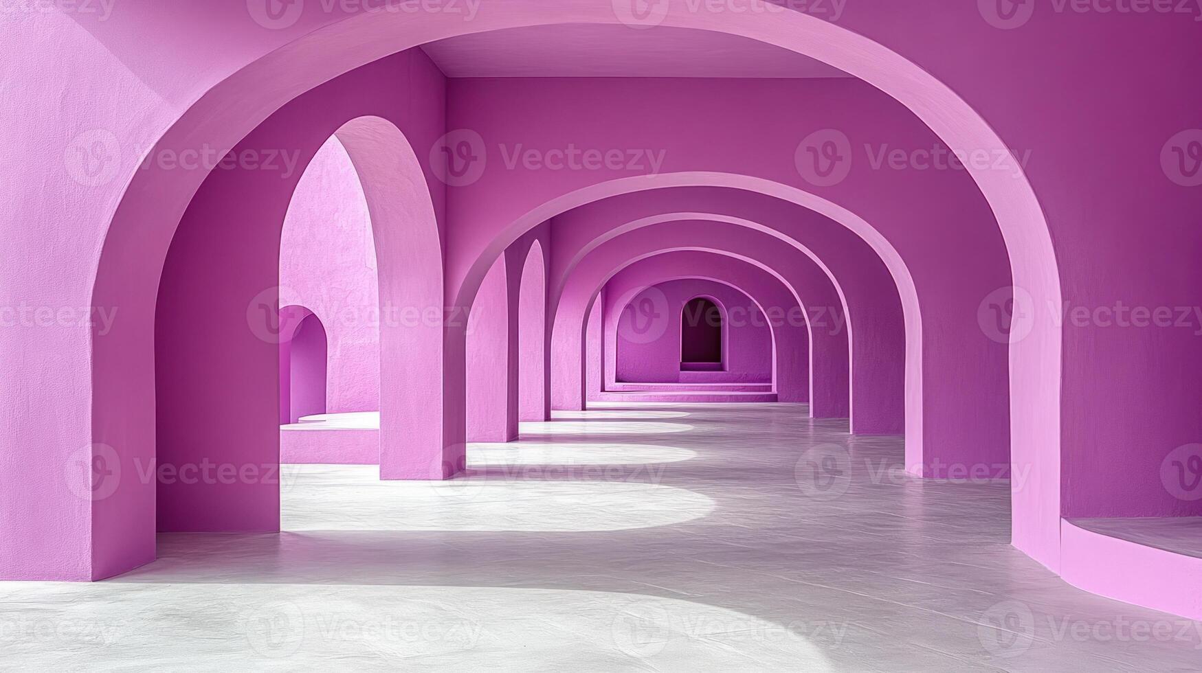 Soft curves and vibrant hues merge in a stunning corridor that beckons creativity and wonder photo