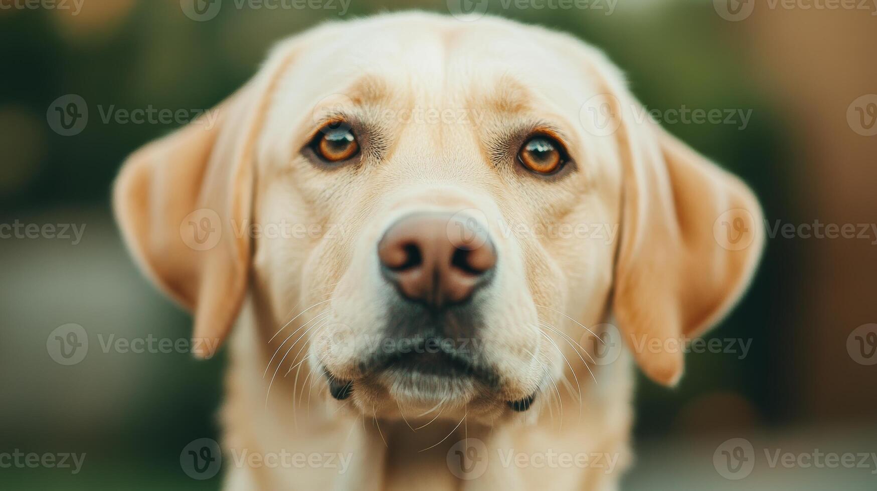 Close Up of a Labrador Retriever with Expressive Eyes in Natural Lighting photo