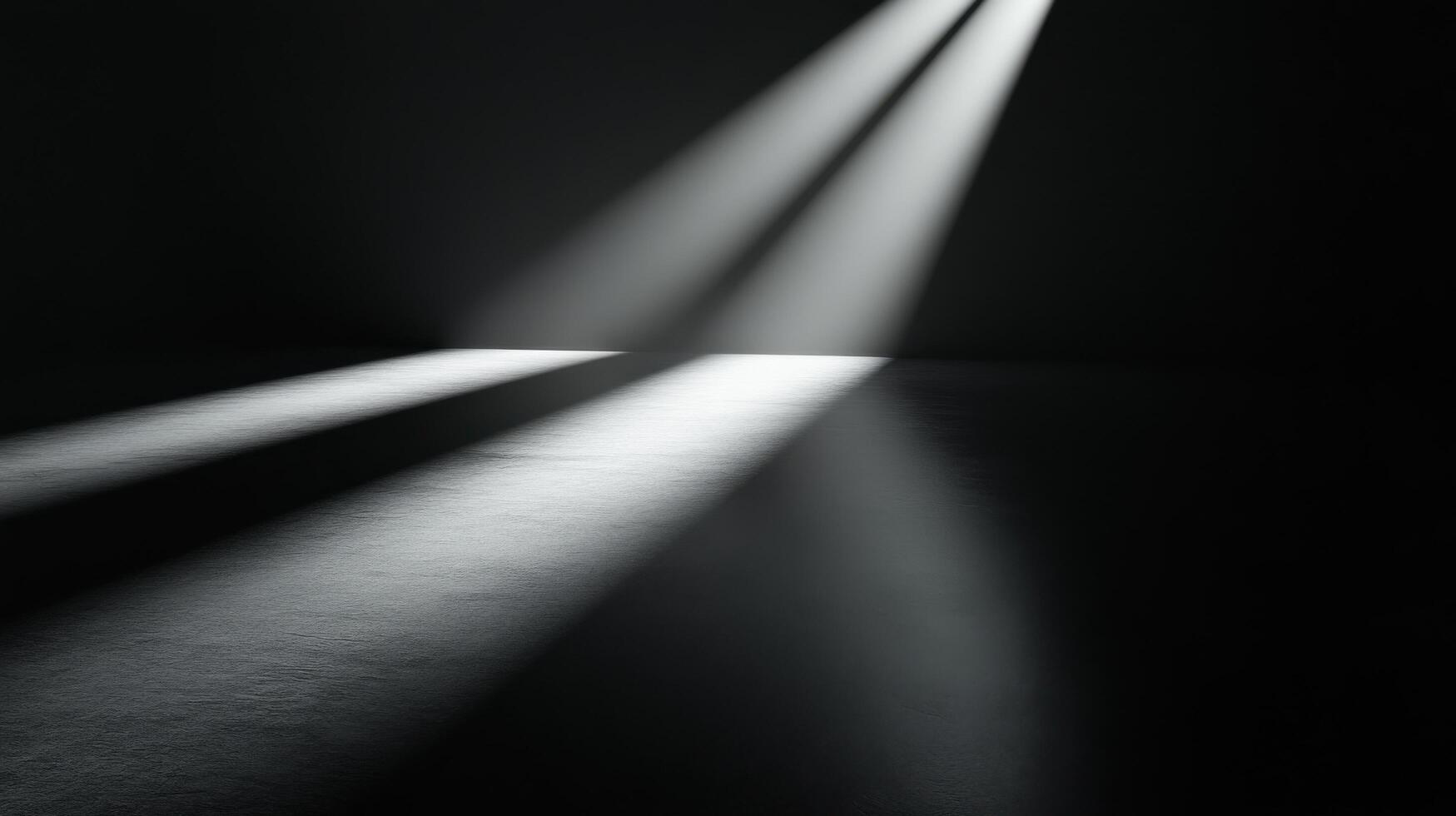 Dramatic light beams creating shadows on a dark surface with texture photo