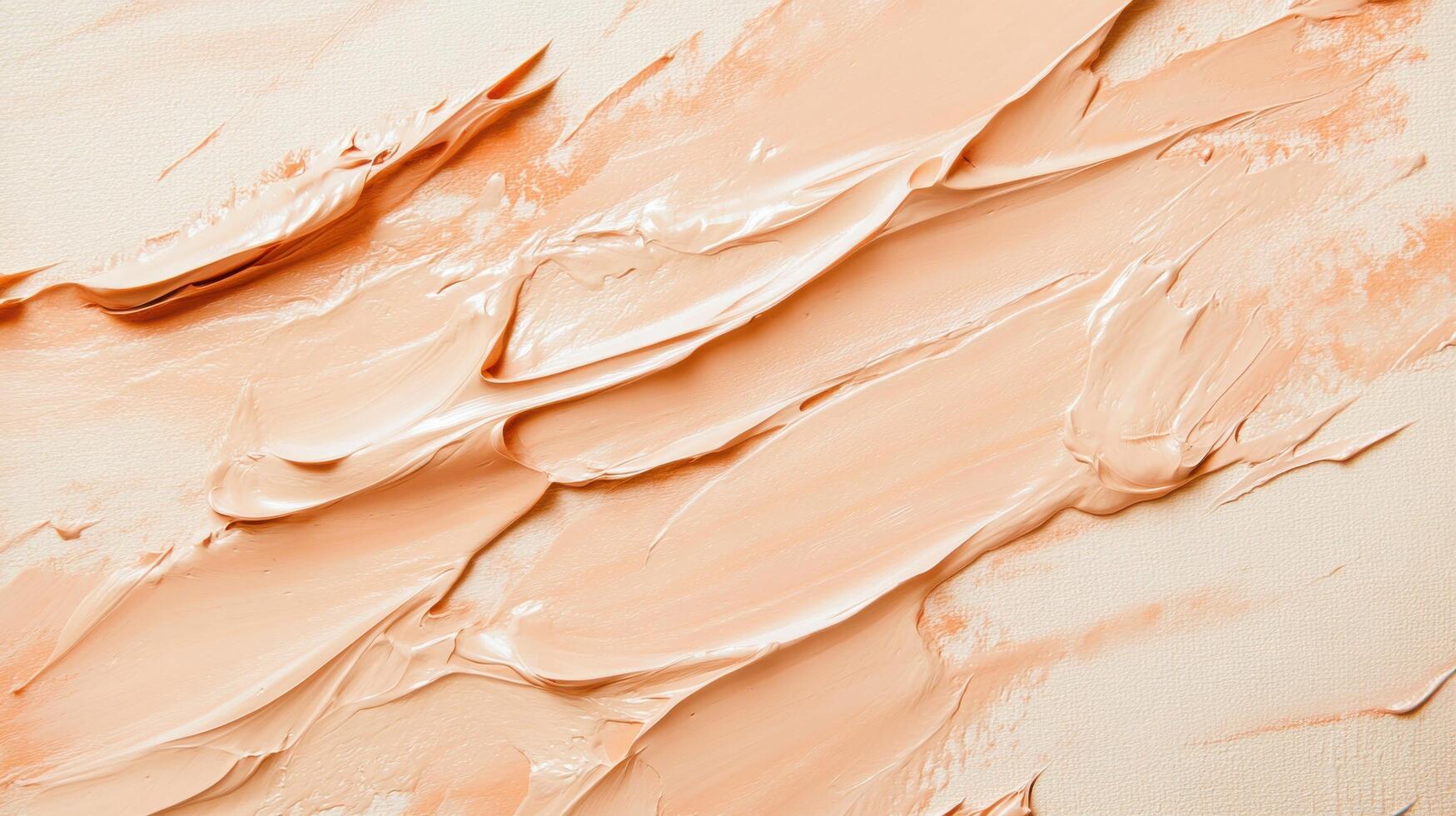 Beige cream texture with brushstrokes on canvas surface for artistic background photo