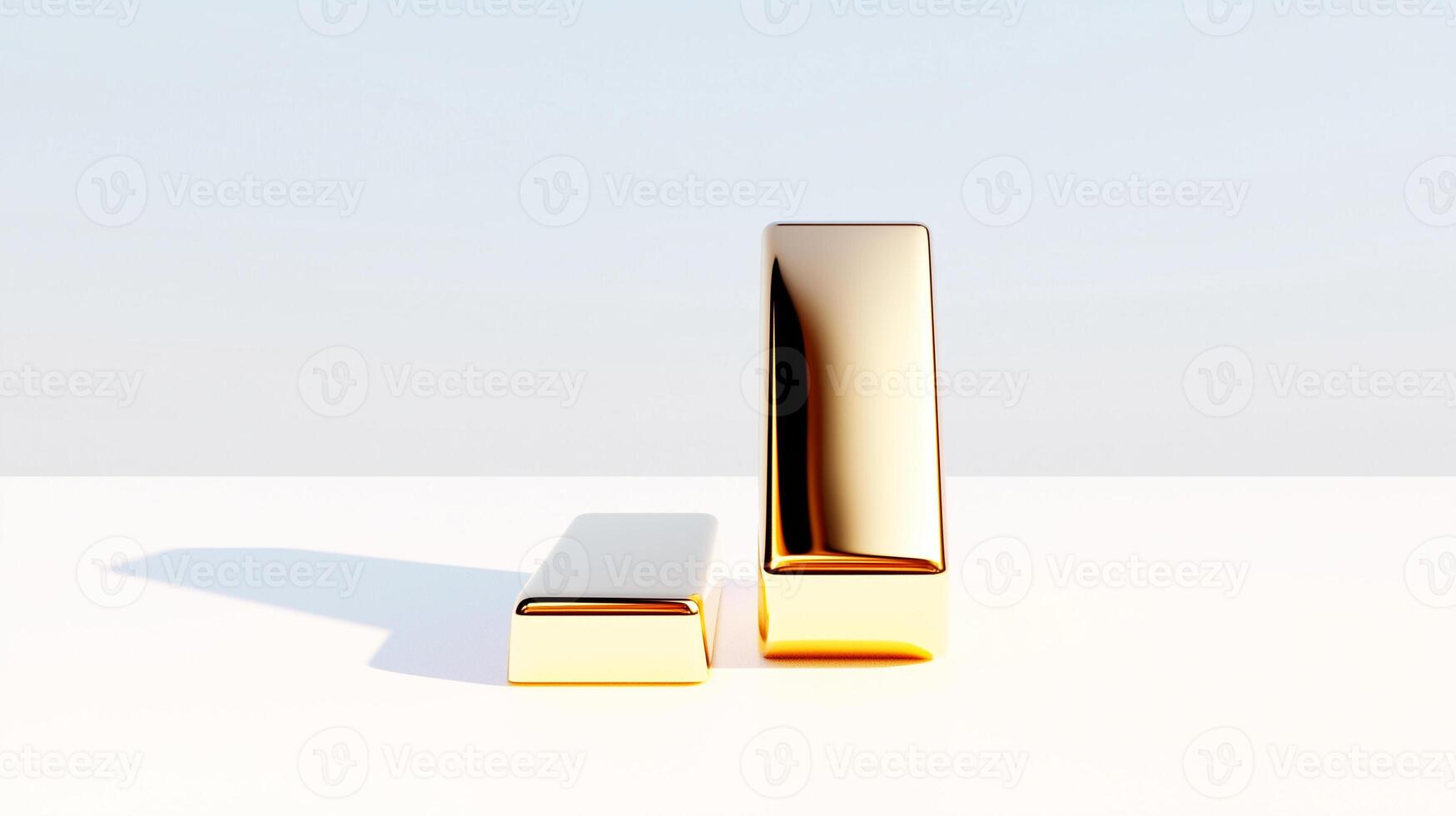 polished gold bars resting on a clean, white surface photo