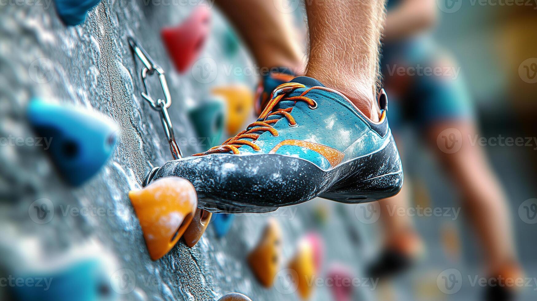 Climber's foothold on a support photo