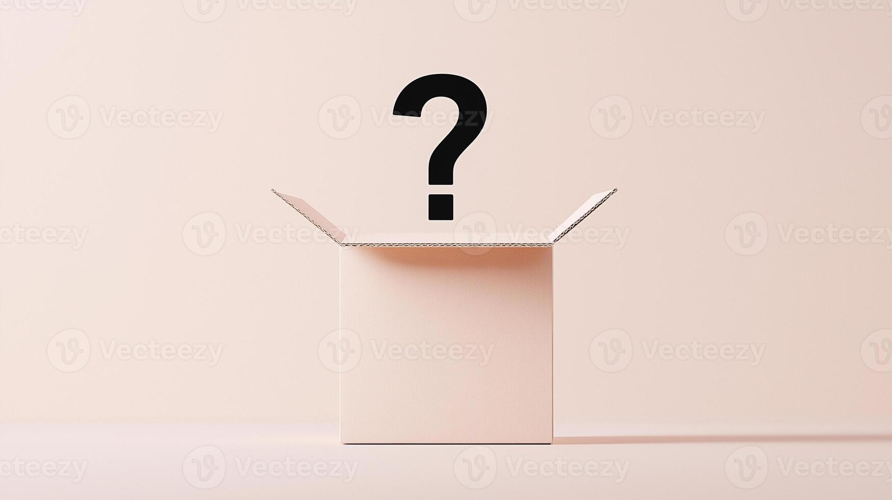 moving box with a question mark above it photo