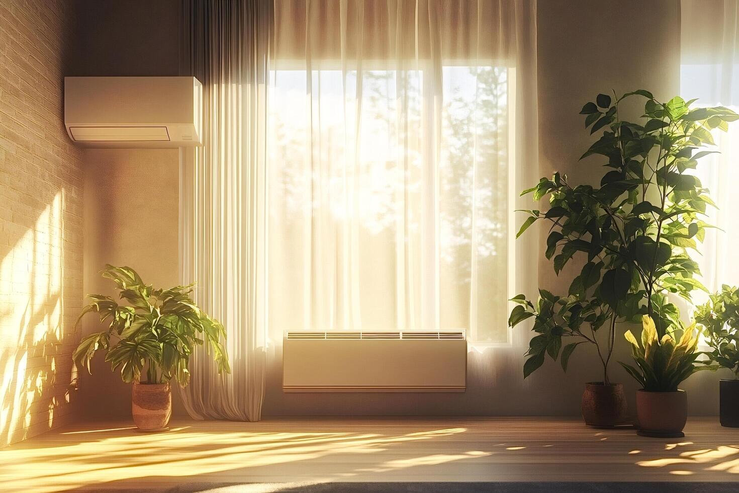 Air conditioning and heating system maintaining optimal room temperature photo