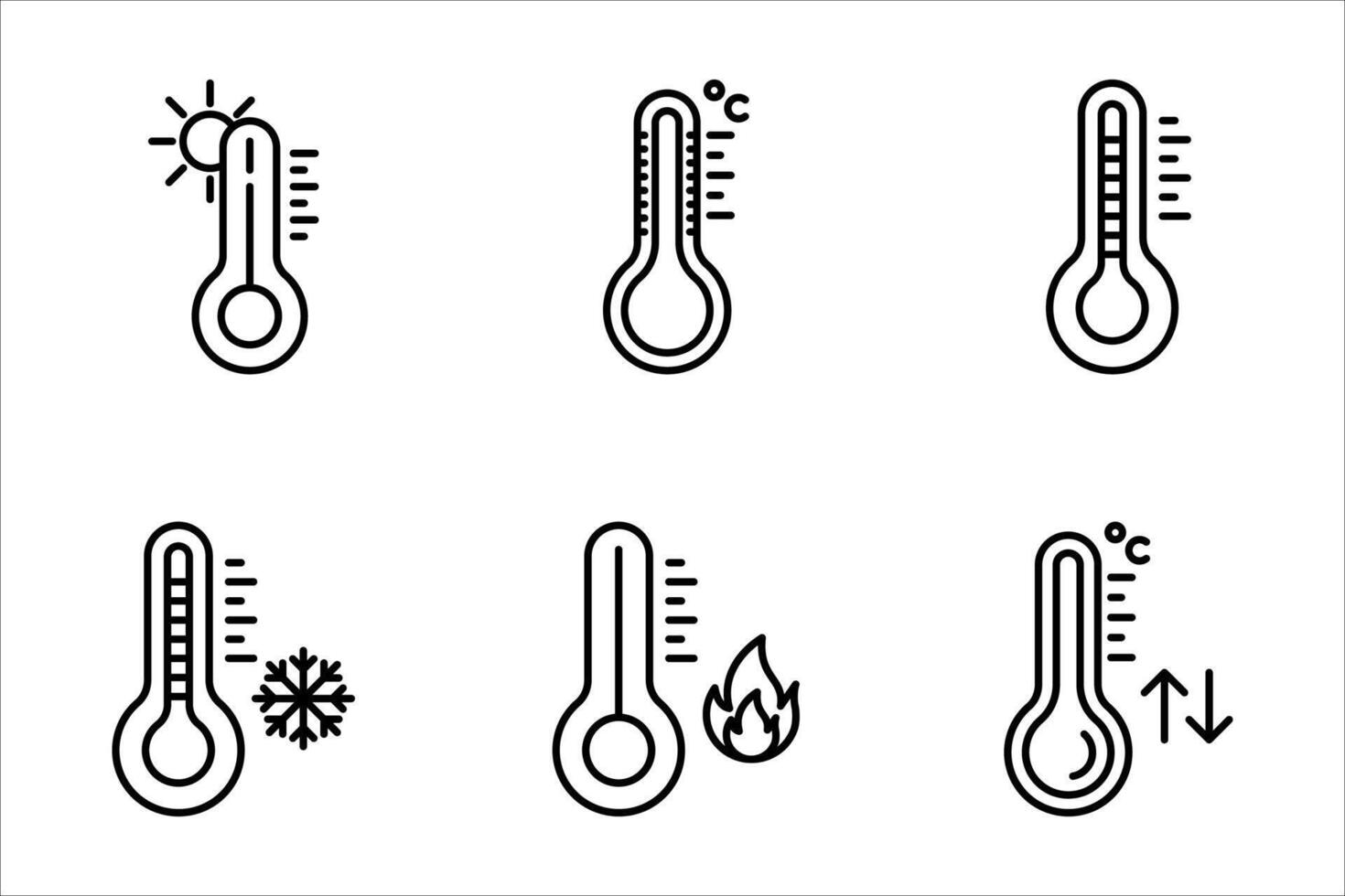 thermometer icon set vector