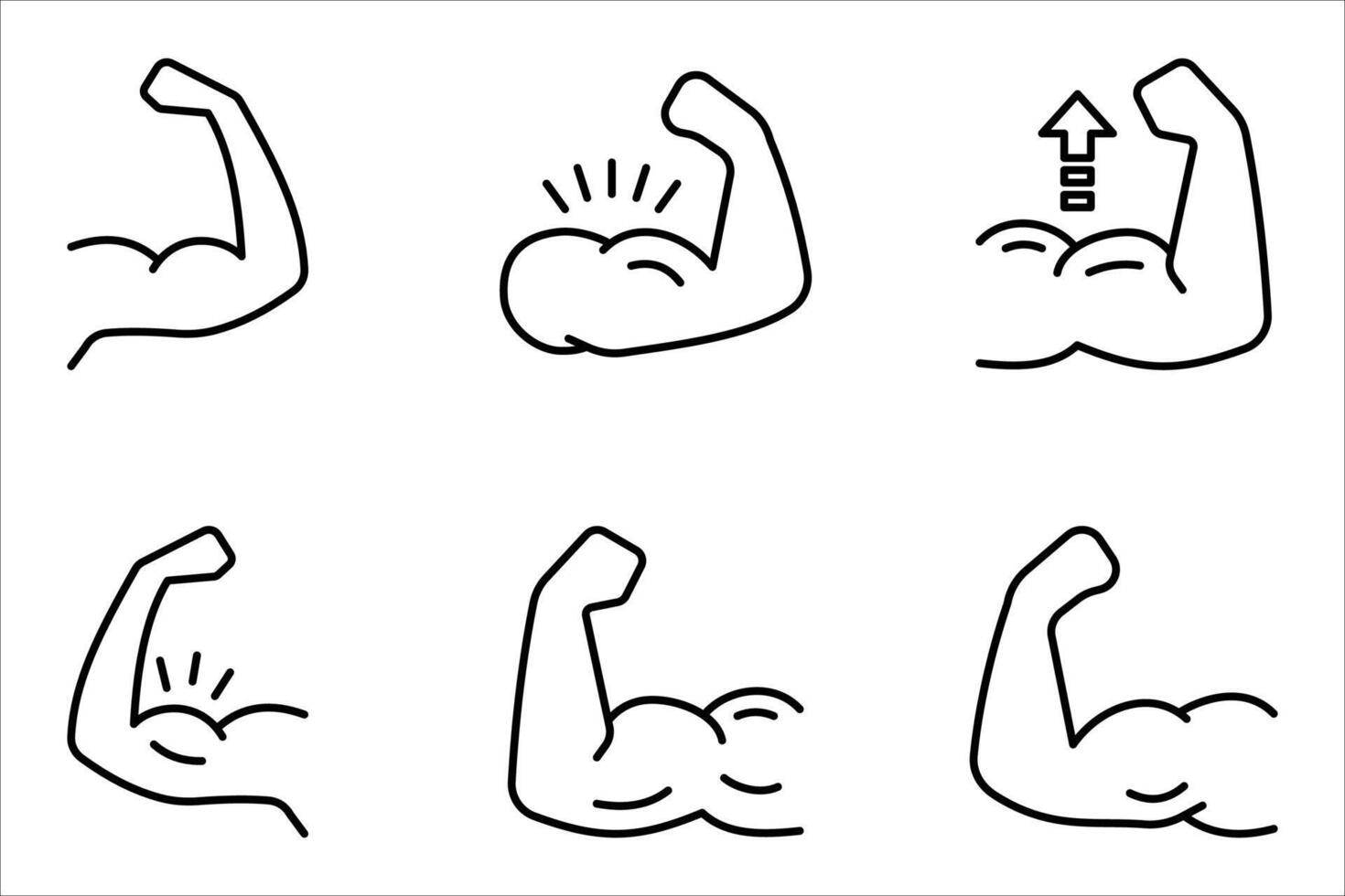 muscles icon set vector