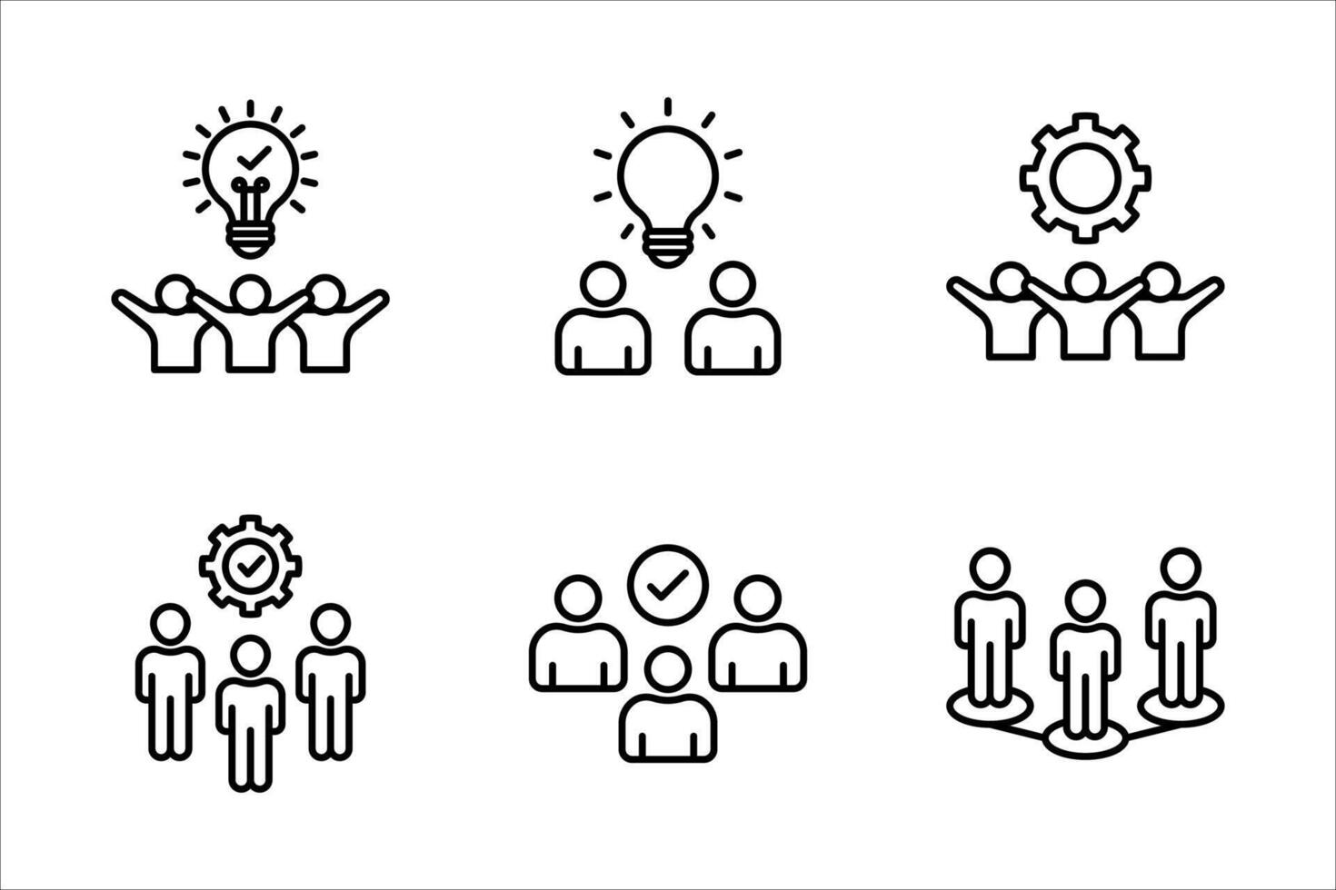 teamwork icon set vector
