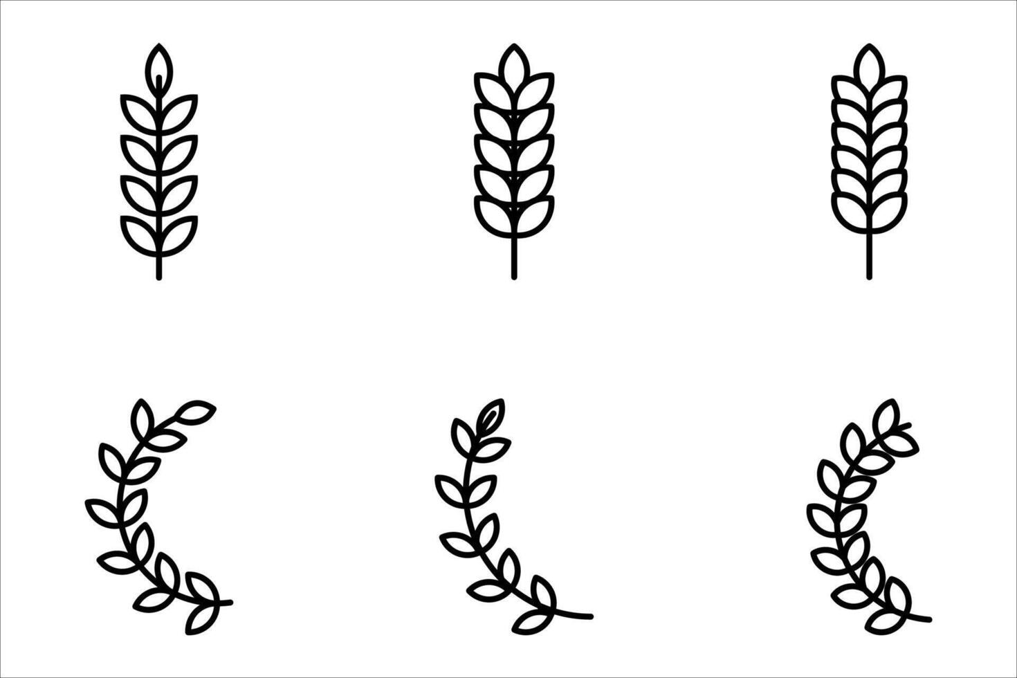 wheat icon set vector