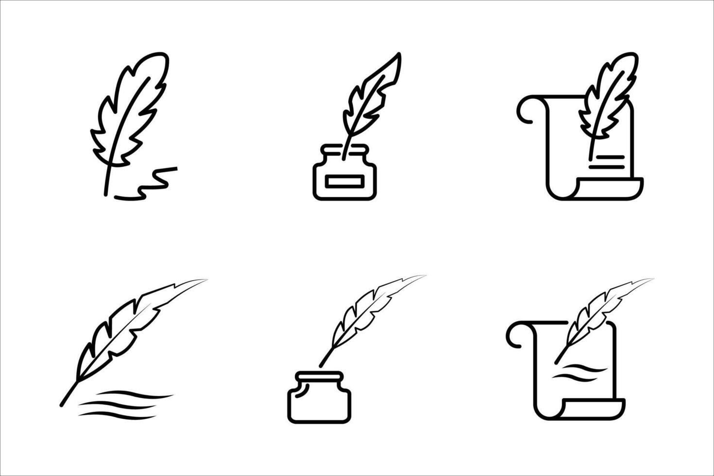 Feather icon set vector