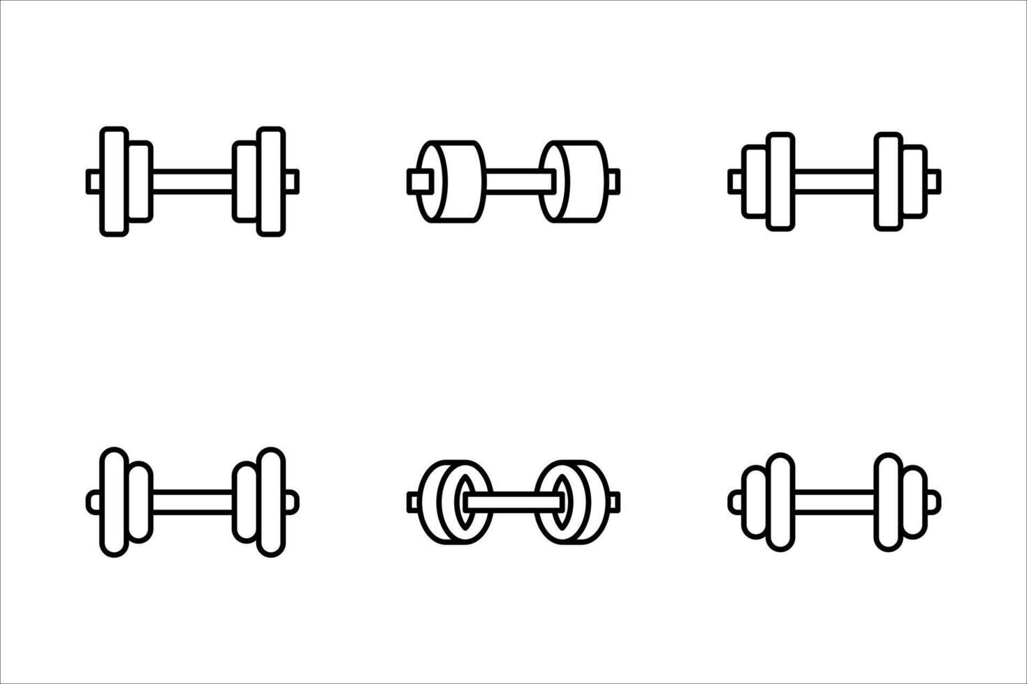 Dumbbell icon set vector