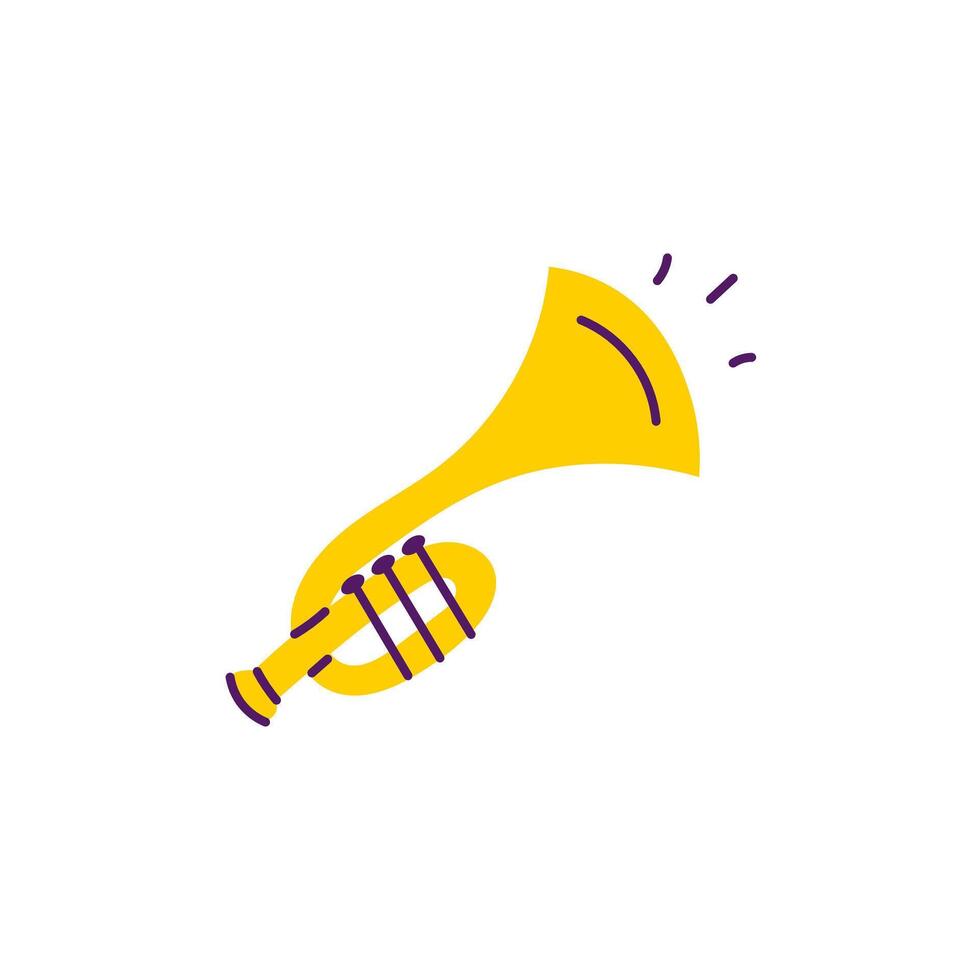 Trumpet Doodle Icon vector