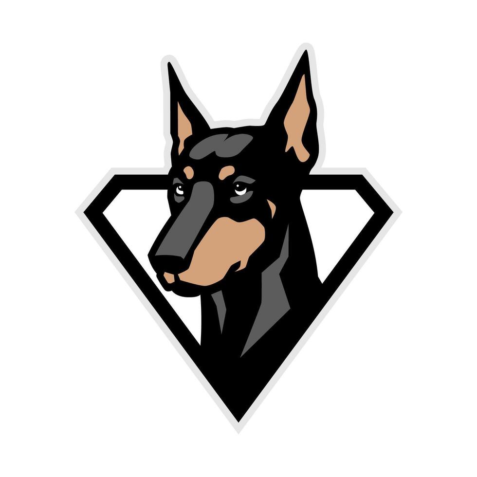 DOBERMAN DOG HEAD LOGO DESIGN vector