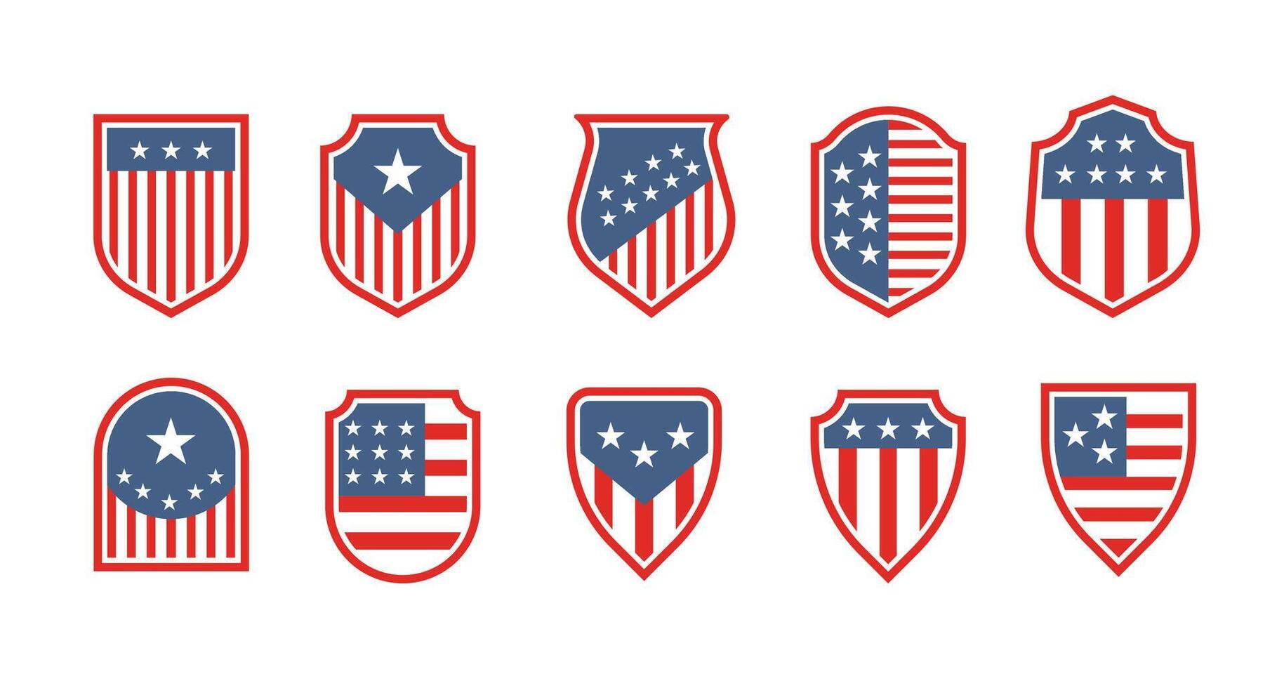 american badge set design vector