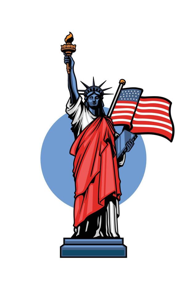liberty and american illustration vector