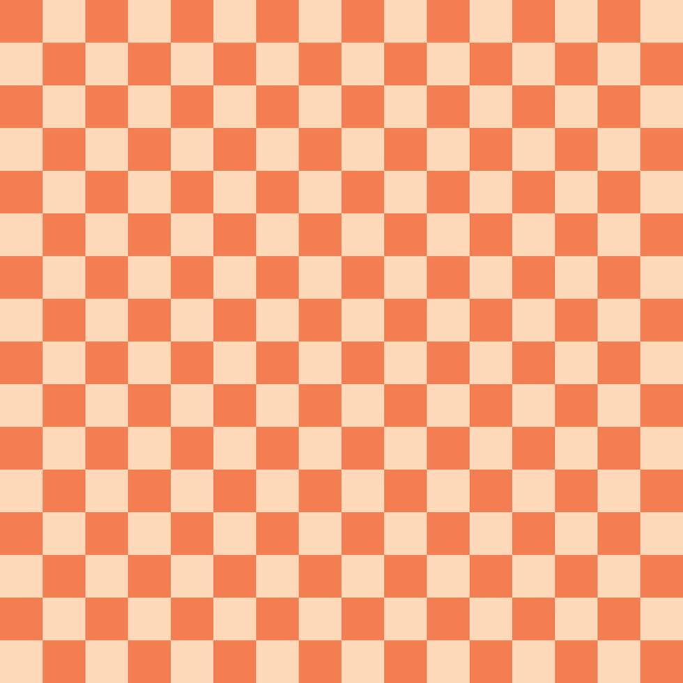 Checkered Pattern in Coral and Cream vector