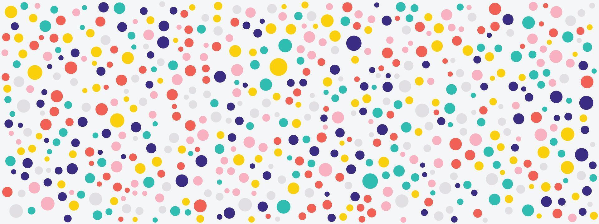 Abstract colorful random circles seamless pattern on cream background vector