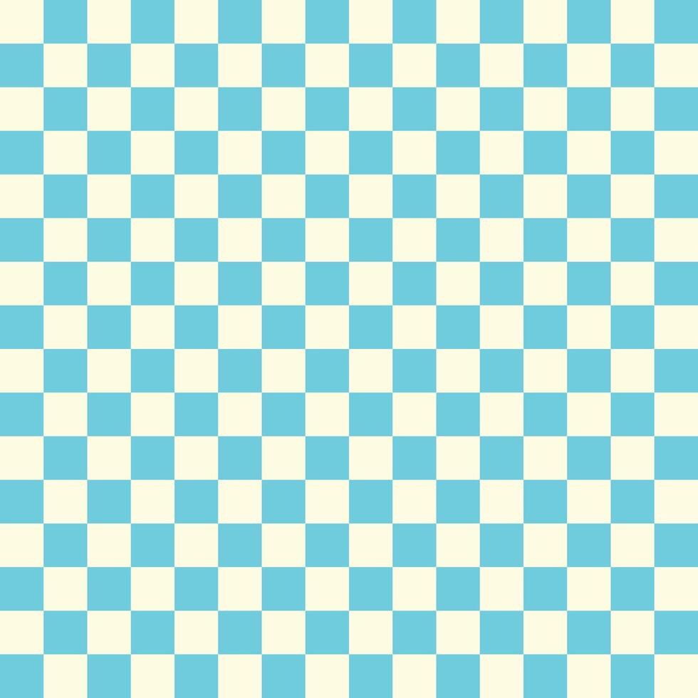Vibrant turquoise and cream checkerboard pattern background. vector
