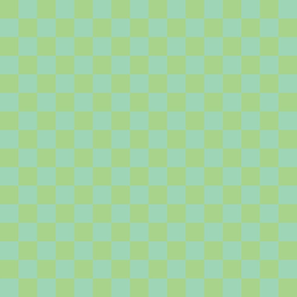 Checkered pattern in mint green and light lime green. vector