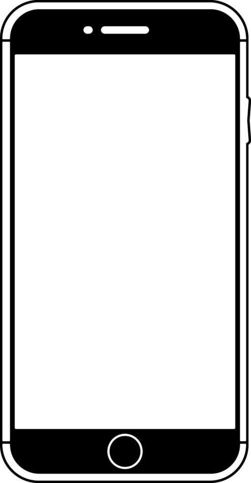 black silhouette of smartphone or phone without background vector