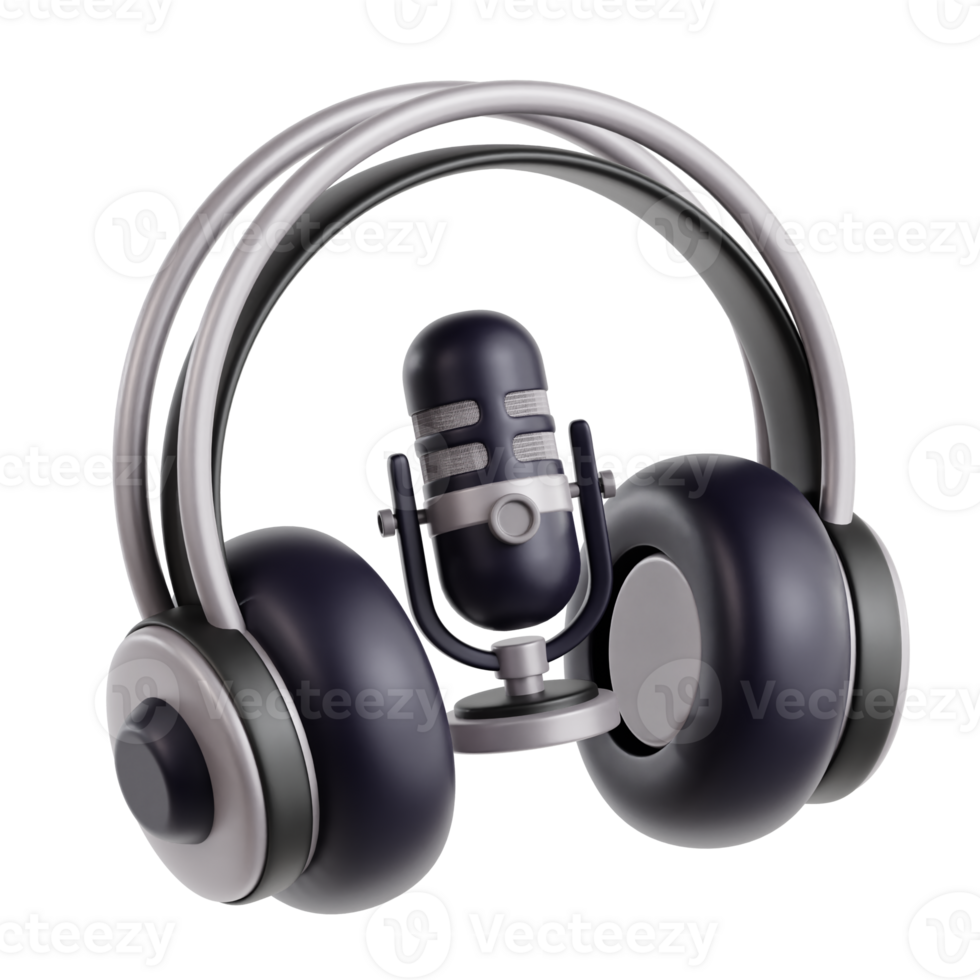 Headphone Microphone Podcast Live png