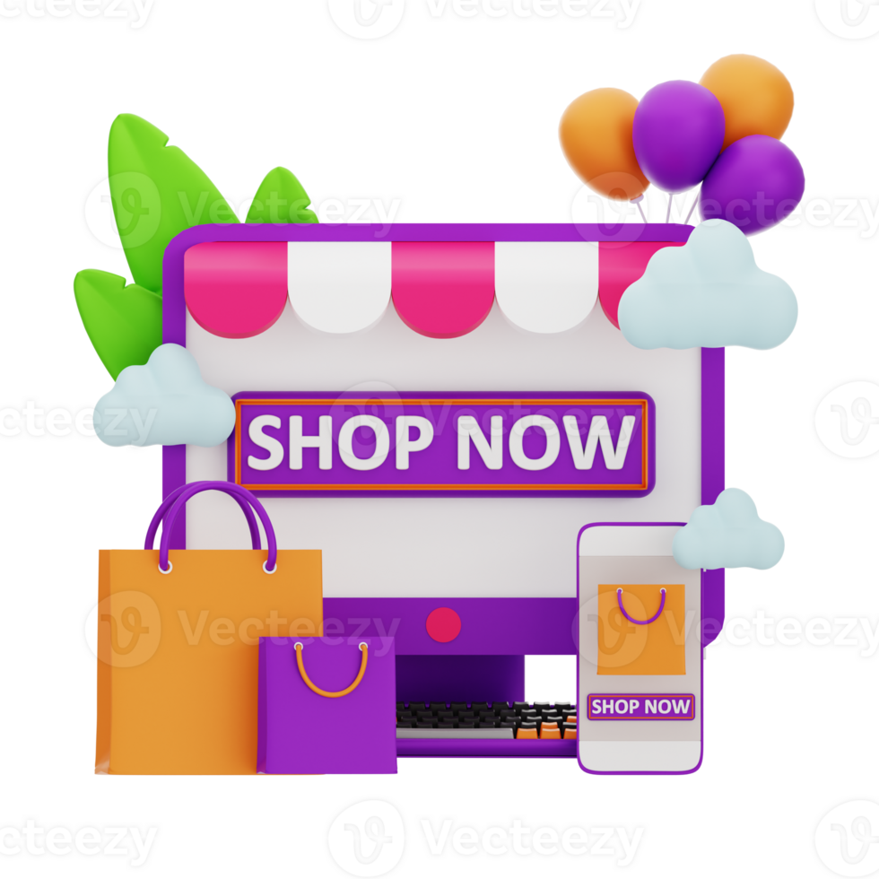 Shopping Shop Now Monitor png