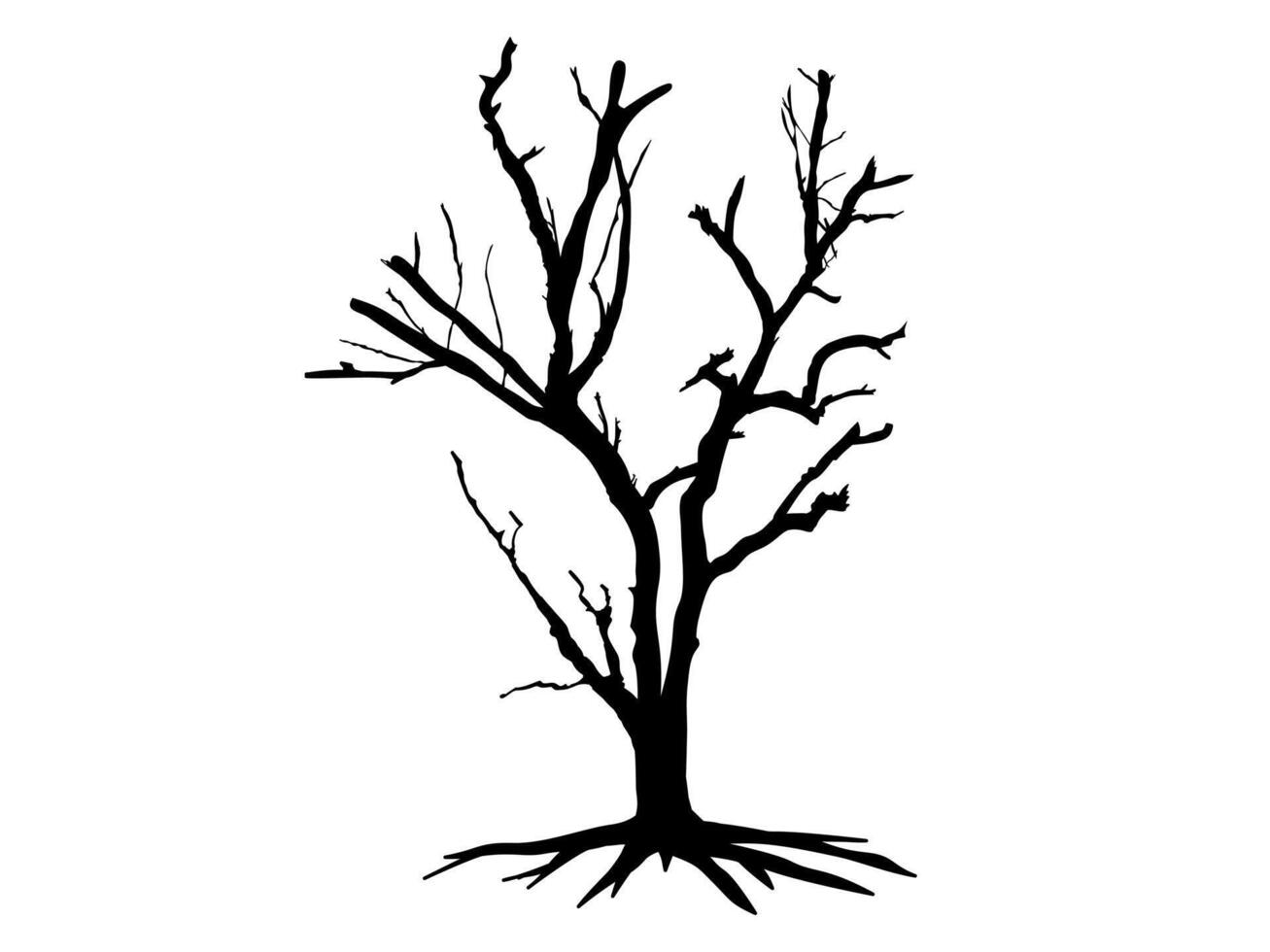 Tree Silhouette on white background. vector