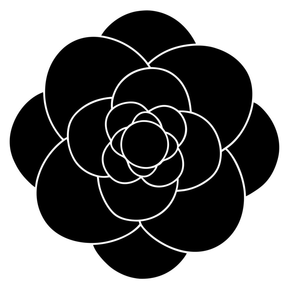 Modern camellia silhouette design botanical artworks. vector