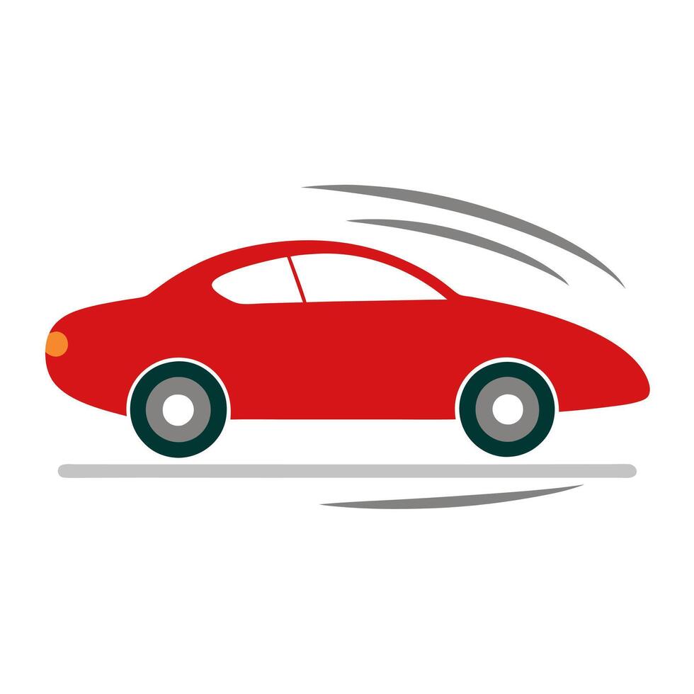 Simple Car Icon Design Representing Speed vector