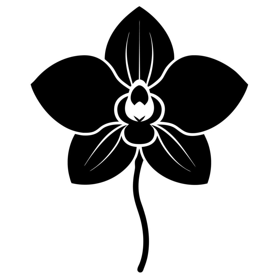 Elegant orchid silhouette design perfect for nspired projects. vector