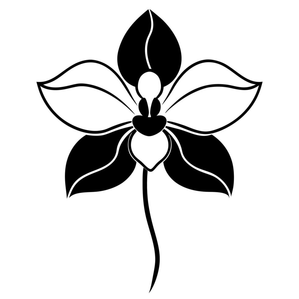 Elegant orchid silhouette design perfect for inspired projects. vector