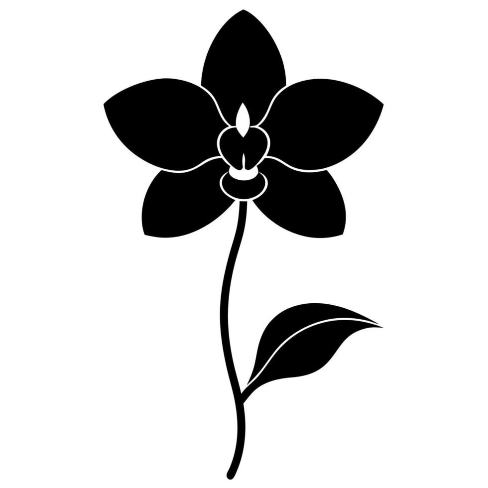 Elegant orchid silhouette design perfect for nature-inspired vector