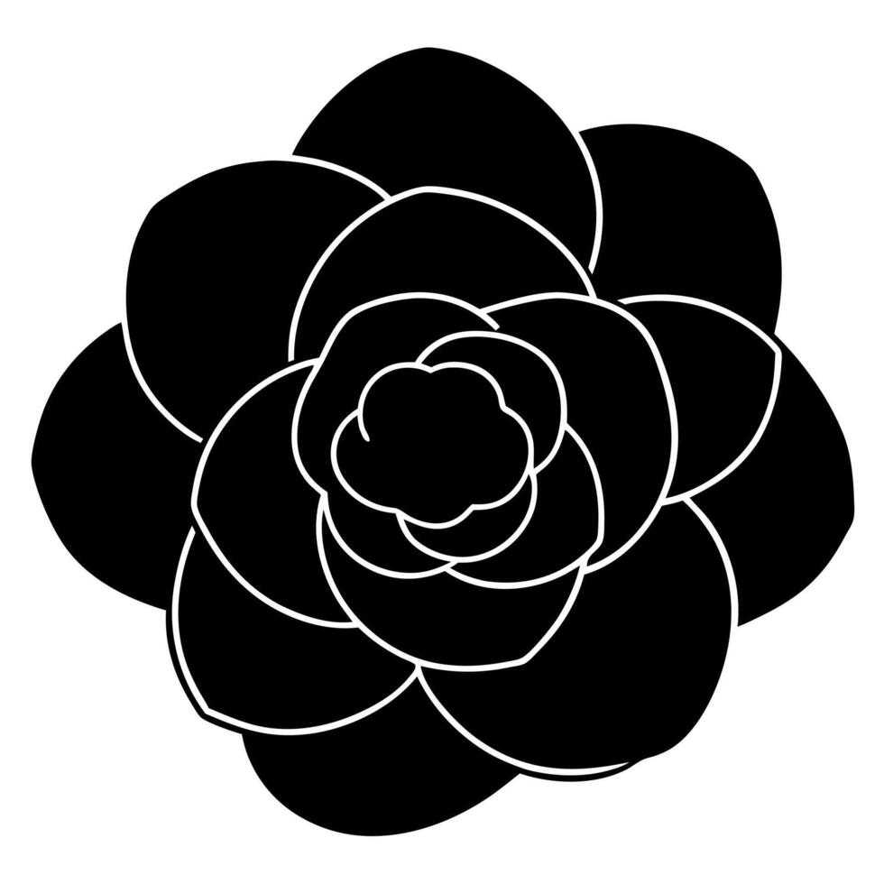 Modern camellia silhouette design for stylish botanical vector