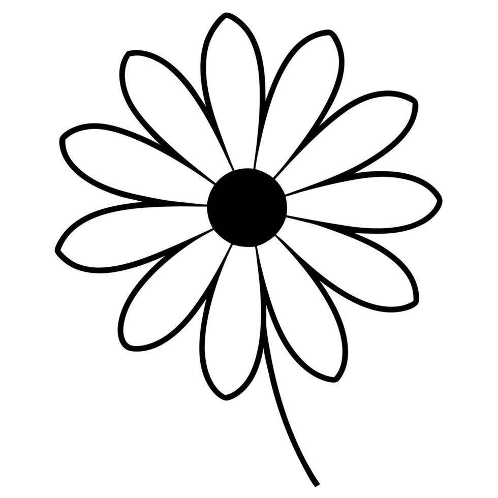 Stylish black daisy silhouette great for natural-themed graphic vector